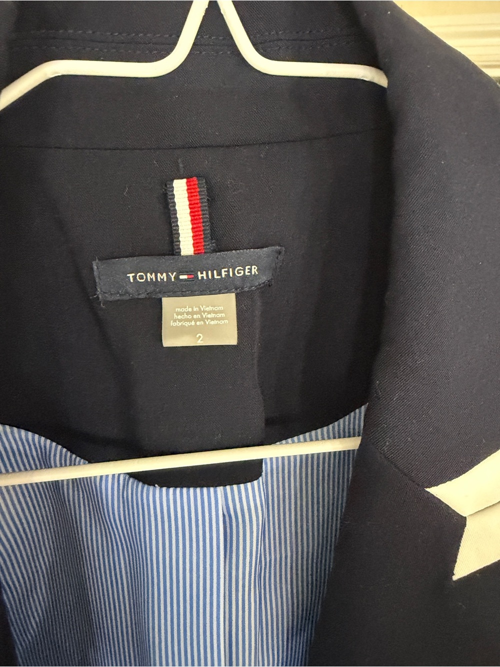 Tommy Hilfiger Navy Blazer with White Piping new - Picture 5 of 5